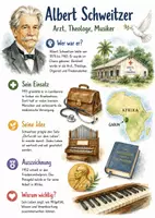 Vorschau - Arbeitsblätter - Lernposter + Arbeitsblatt "Albert Schweitzer" + Onlineübung & MP3 + Mindmap + Infografiken - Deckblatt