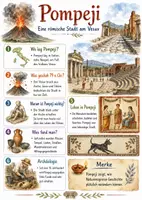 Vorschau - Arbeitsblätter - Lernplakat + Arbeitsblätter zum Thema "Pompeji" + Lösung & MP3 + Mindmap + Infografik - Deckblatt