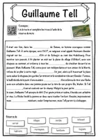 Aperçu - Inclusion - Guillaume Tell – Fiche : texte à trous, compréhension orale et mots mêlés - Page 1
