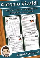 anteprima - Esercizi - Antonio Vivaldi – Scheda: testo con spazi vuoti, comprensione all'ascolto e crucipuzzle - Pagina di copertina