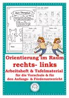 Vorschau - Arbeitsblätter - Orientierung im Raum. rechts- links. Arbeitsheft & Tafelmaterial - Deckblatt