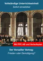 Vorschau - Stundenentwürfe - Unterrichtseinheit: Der Versailler Vertrag - Deckblatt