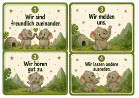 Vorschau - Präsentationen/Tafelbilder - Klassenregeln - Elefantenklasse - Klassentier Elefant - Seite 1