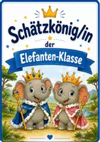 Vorschau - Anderer Materialtyp - Schätzkönig/in - Elefantenklasse - Klassentier Elefant - Deckblatt