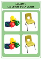 Aperçu - Jeux - Mémory - Les objets de la classe - Page 1