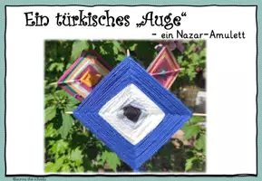 Vorschau - Mal- und Bastelvorlagen - Ein türkisches "Auge" / Nazar-Amulett weben: Anleitung - Seite 3