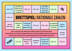 Vorschau - Spiele - Brettspiel: Gegenzahl - Betrag - rationale Zahlen ordnen, addieren, subtrahieren, multiplizieren & dividieren - Textaufgaben - Seite 1