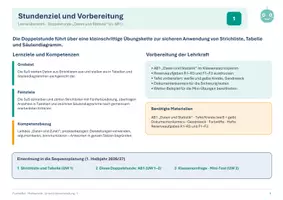 Vorschau - Unterrichtsreihen - Unterrichtsvorbereitung Klasse 5 Daten und Statistik - Seite 1