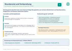 Vorschau - Stundenentwürfe - Unterrichtsvorbereitung Natürliche Zahlen Klasse 5 - Seite 1