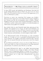 Vorschau - Arbeitsblätter - Handball Weltmeisterschaft 2027 | Leseverstehen | Lesetext mit Aufgaben - Seite 2