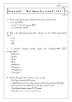 Vorschau - Arbeitsblätter - Handball Weltmeisterschaft 2027 | Leseverstehen | Lesetext mit Aufgaben - Deckblatt