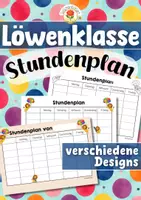 Vorschau - Arbeitsblätter - Löwenklasse - Stundenplan (Klassentier) - Deckblatt