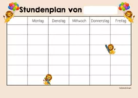 Vorschau - Arbeitsblätter - Löwenklasse - Stundenplan (Klassentier) - Seite 2
