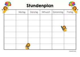 Vorschau - Arbeitsblätter - Löwenklasse - Stundenplan (Klassentier) - Seite 3
