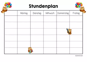 Vorschau - Arbeitsblätter - Eulenklasse - Stundenplan (Klassentier) - Seite 3