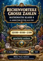 Vorschau - Arbeitsblätter - Rechenvorteile große Zahlen | Mathematik Klasse 4 | 6 Arbeitsblätter als PDF - Deckblatt