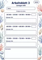 Vorschau - Arbeitsblätter - Rechenvorteile große Zahlen | Mathematik Klasse 4 | 6 Arbeitsblätter als PDF - Seite 3