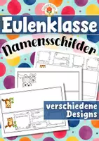Vorschau - Mal- und Bastelvorlagen - Eulenklasse - Namensschilder (Klassentier) - Deckblatt