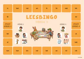 Voorbeeld - Leesbingo | Taaltoer thema 1 - Voorblad