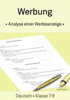 Vorschau - Merkblätter - Analyse einer Werbeanzeige • Handout - Deckblatt
