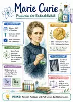 Vorschau - Arbeitsblätter - Lernposter + Arbeitsblätter zum Thema "Marie Curie" + Lösung & MP3 + Mindmap + Infografik - Deckblatt