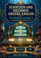 Vorschau - Arbeitsblätter - Schätzen und Rechnen große Zahlen | Mathematik Klasse 4 | 6 Arbeitsblätter als PDF - Deckblatt