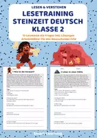 Vorschau - Stundenentwürfe - Leseverständnis Steinzeit – Klasse 2 | 10 Lesetexte mit Fragen & Lösungen - Deckblatt