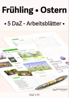 Vorschau - Arbeitsblätter - Arbeitsblätter -Frühling/ Ostern- Daz/ DaF A1 - Deckblatt