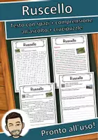 anteprima - Esercizi - Ruscello – Scheda: testo con spazi vuoti, comprensione all'ascolto e crucipuzzle - Pagina di copertina