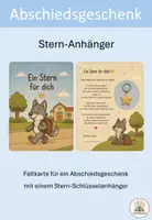 Vorschau - Bildkarten - Abschiedsgeschenk für Kinder – Sternschlüsselanhänger-Karten mit persönlichen Wünschen - Deckblatt