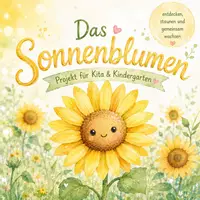 Vorschau - Bildkarten - XXL Sonnenblumen Projekt für Kindergarten & Vorschule | Wochenplan | Legekreis | Fingerspiel | Arbeitsblätter | Lernwerkstatt | Sommer - Deckblatt