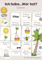 Vorschau - Arbeitsblätter - Lesen Sommer – Ich habe, wer hat? Lesespiel | DaZ, Freiarbeit, Vorkurs Deutsch, Wortschatz, Sprachförderung, 1. Klasse Sommer, 2. Klasse Sommer - Deckblatt
