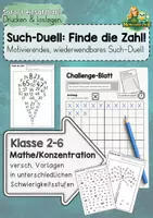 Vorschau - Arbeitsblätter - Such-Duell: Finde die Zahl! – Virales Konzentrationsspiel für Klasse 2–6 - Deckblatt