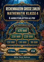 Vorschau - Arbeitsblätter - Rechenmauern große Zahlen | Mathematik Klasse 4 | 6 Arbeitsblätter als PDF - Deckblatt