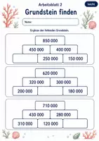 Vorschau - Arbeitsblätter - Rechenmauern große Zahlen | Mathematik Klasse 4 | 6 Arbeitsblätter als PDF - Seite 2