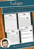 Aperçu - Inclusion - Tulipe – Fiche : texte à trous, compréhension orale et mots mêlés - Page de couverture