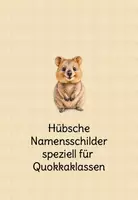 Vorschau - Poster - Niedliche Namensschilder Quokkas Einschulung - Deckblatt