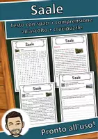 anteprima - Esercizi - Saale – Scheda: testo con spazi vuoti, comprensione all'ascolto e crucipuzzle - Pagina di copertina