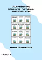 Vorschau - Aufgabenkarten - Globalisierung Konversationskarten - Fast Fashion + Global Player + Smartphones - Deckblatt