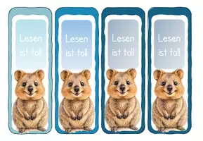Vorschau - Bildkarten - Hübsche Lesezeichen für Quokkas - Seite 1