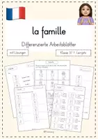 Vorschau - Arbeitsblätter - differenzierte Arbeitsblätter la famille - Deckblatt