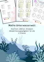 Vorschau - Arbeitsblätter - Mathe-Unterwasserwelt: Wiederholungsaufgaben für die 3.Klasse - Deckblatt