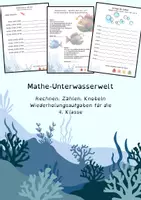 Vorschau - Arbeitsblätter - Math-Unterwasserwelt: Wiederholungsaufgaben für die 4. Klasse - Deckblatt