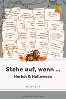 Vorschau - Spiele - Stehe auf, wenn … Herbst & Halloween | Bewegungsspiel | 1.–4. Klasse | 32 Bewegungskarten - Deckblatt