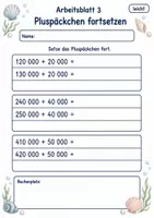 Vorschau - Arbeitsblätter - Rechenpäckchen große Zahlen | Mathematik Klasse 4 | 6 Arbeitsblätter als PDF - Seite 3