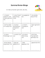 Vorschau - Stundenentwürfe - Sommerferien-Bingo PRIMARSTUFE - Deckblatt