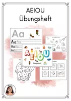 Vorschau - Arbeitsblätter - Übungsheft AEIOU, Vokale, An- In- Endlaute - Deckblatt