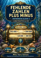 Vorschau - Arbeitsblätter - Fehlende Zahlen Plus Minus | Mathematik Klasse 4 | 6 Arbeitsblätter als PDF - Deckblatt