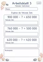Vorschau - Arbeitsblätter - Fehlende Zahlen Plus Minus | Mathematik Klasse 4 | 6 Arbeitsblätter als PDF - Seite 3