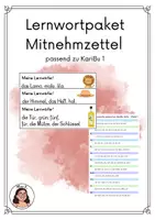 Vorschau - Arbeitsblätter - Lernwörter Mitnehmzettel – KariBu 1 (mit Anlautbildern) - Deckblatt